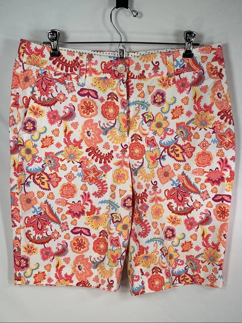 Talbots The Perfect Short Floral Paisley Bermuda Shorts 6